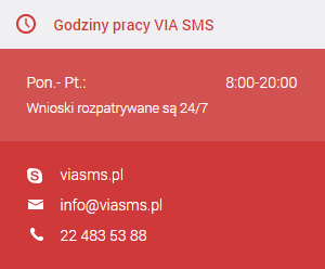 ViaSMS godziny pracy